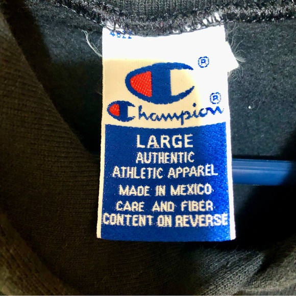 Mens Black Champion Hoodie (Large) - Picture 2 of 3